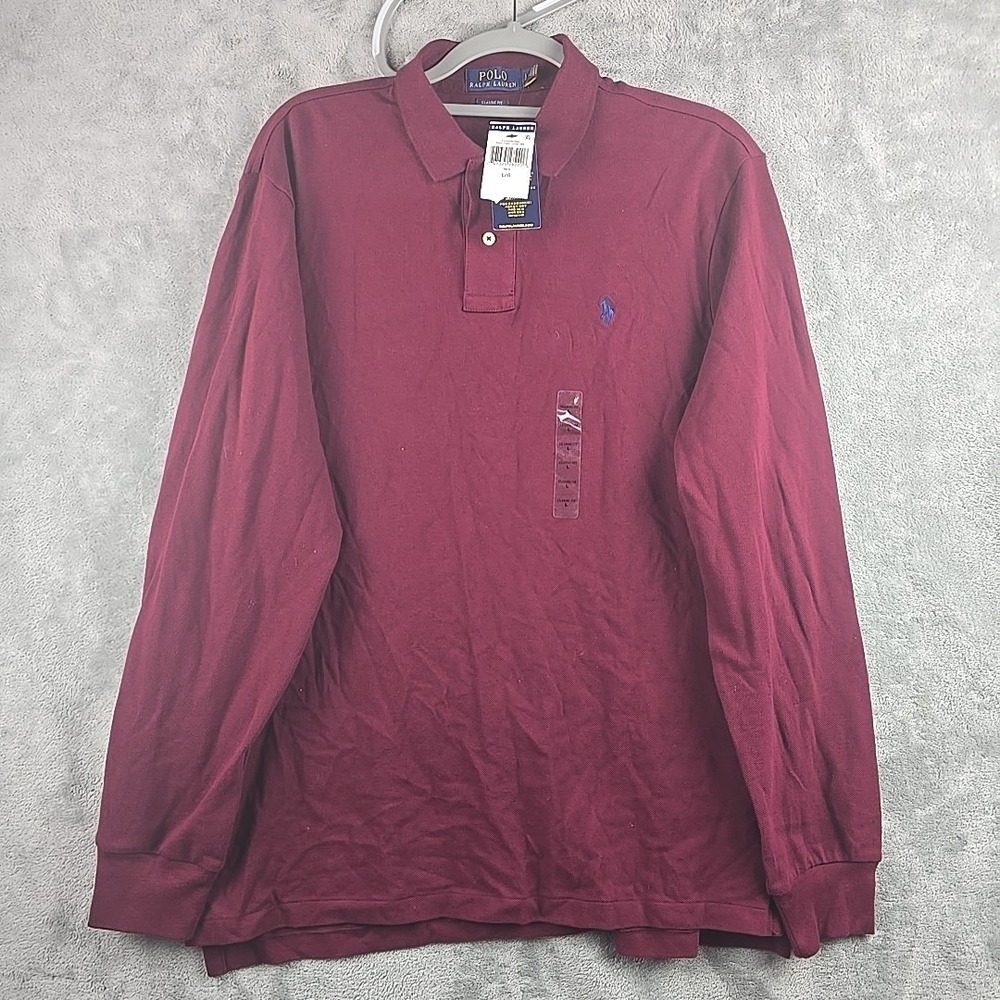 Polo Ralph Lauren Polo Shirt Men's Size‎ Large Cranberry Classic Blue Pony NWT